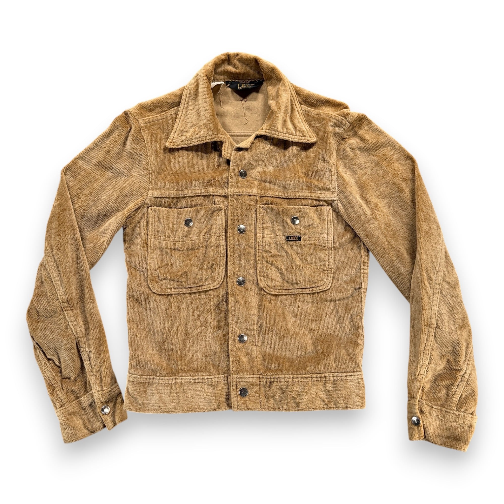 Vintage Lee Jacket Womens SMALL Brown Corduroy Velour Snap Trucker USA 70s-1 Vintage Lee Jacket Womens SMALL Brown Corduroy Velour Snap Trucker USA 70s