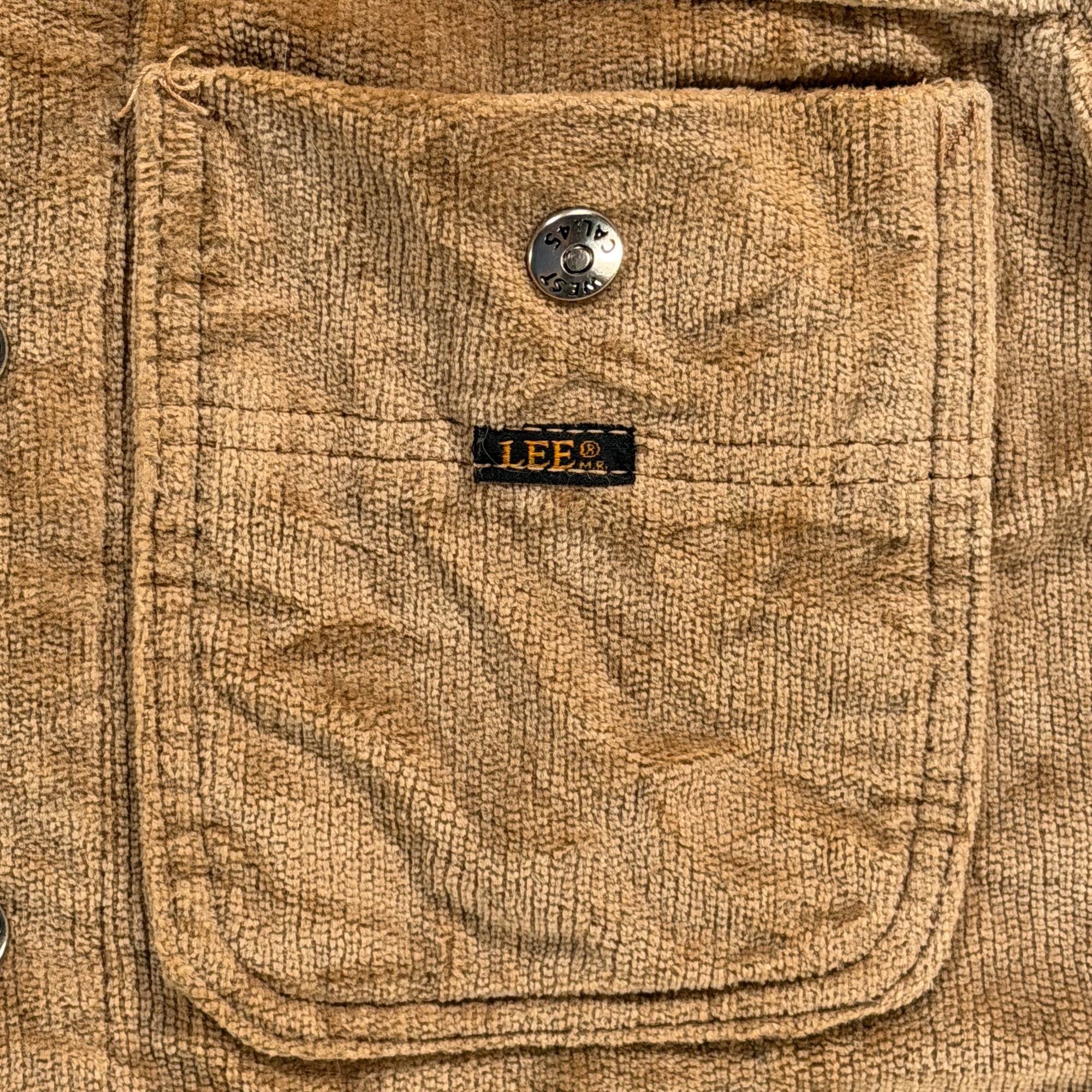 Vintage Lee Jacket Womens SMALL Brown Corduroy Velour Snap Trucker USA 70s-4 Vintage Lee Jacket Womens SMALL Brown Corduroy Velour Snap Trucker USA 70s