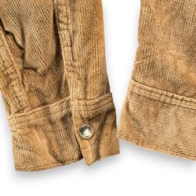 Vintage Lee Jacket Womens SMALL Brown Corduroy Velour Snap Trucker USA 70s