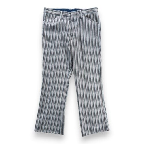 Vintage Farah Pants Mens 34x29 Blue Gray Chevron Striped Talon Zipper USA 60s