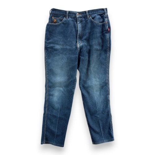 Vintage Braxton Jeans Mens 34x29 Blue Corduroy Denim Stretch Faded Whisker 90s