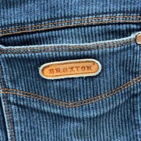 Vintage Braxton Jeans Mens 34x29 Blue Corduroy Denim Stretch Faded Whisker 90s