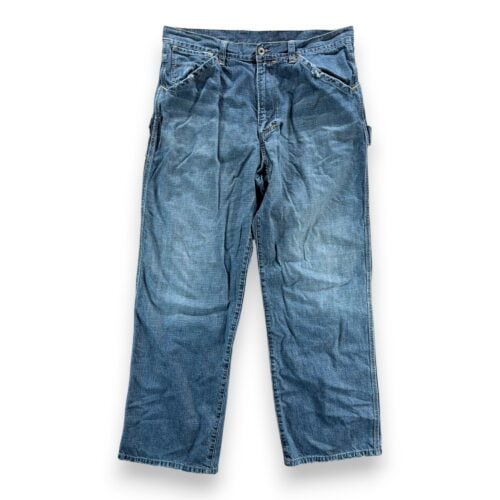 Vintage Lucky Brand Jeans Mens 34x32 Blue Carpenter Dungarees Cotton Denim 90s