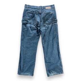 Vintage Lucky Brand Jeans Mens 34x32 Blue Carpenter Dungarees Cotton Denim 90s