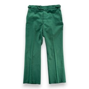 Vintage Pants Mens 32x30 Green Talon Zipper Side Adjuster Leisure Creased 70s