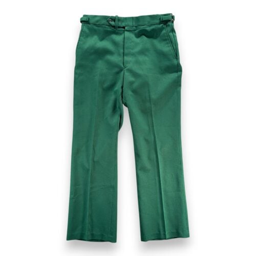 Vintage Pants Mens 32x30 Green Talon Zipper Side Adjuster Leisure Creased 70s