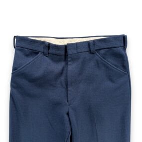 Vintage Pants Mens 32x30 Blue YKK Zipper Talon Hardware Textured Leisure 70s