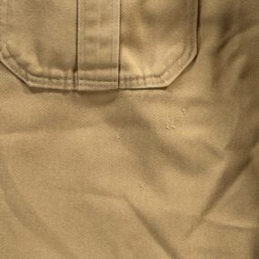 Vintage HIS Pants Mens 42x30 Brown Khaki Cotton Twill Flared Safari Creased 70s