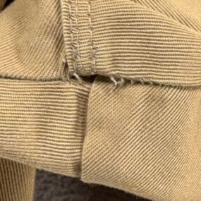 Vintage HIS Pants Mens 42x30 Brown Khaki Cotton Twill Flared Safari Creased 70s