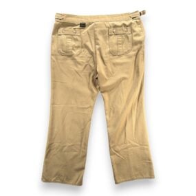 Vintage HIS Pants Mens 42x30 Brown Khaki Cotton Twill Flared Safari Creased 70s