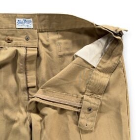 Vintage HIS Pants Mens 42x30 Brown Khaki Cotton Twill Flared Safari Creased 70s