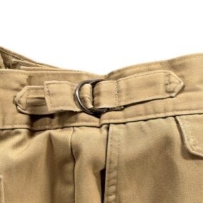 Vintage HIS Pants Mens 42x30 Brown Khaki Cotton Twill Flared Safari Creased 70s