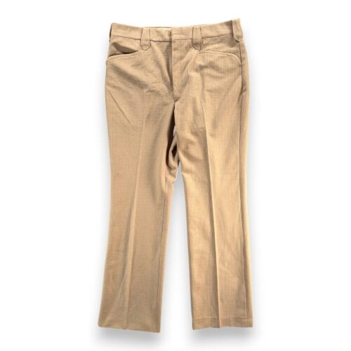 Vintage Western Pants Mens 36x31 Brown Gold Talon Zipper Bootcut Cowboy 70s