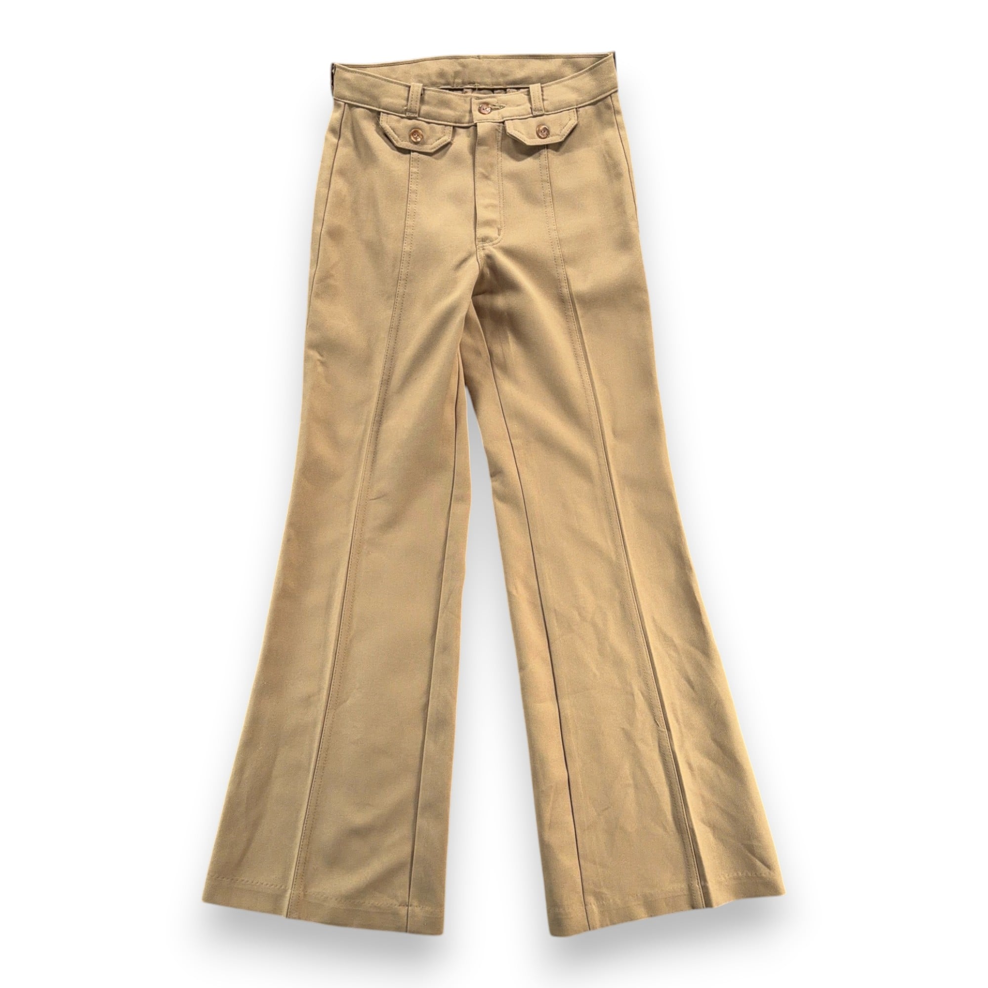 Vintage Bell Bottom Pants Mens 28x32 Brown Talon Zip Flare Hip Pockets 70s-1 Vintage Bell Bottom Pants Mens 28x32 Brown Talon Zip Flare Hip Pockets 70s