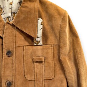 Vintage Don Richards Jacket Adult LARGE Brown Corduroy Western Leisure Lined 70s