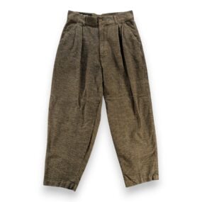 Vintage Zeppelin Pants Mens 31x28 Brown Pleated Geometric Cotton 32x34 Tag 90s