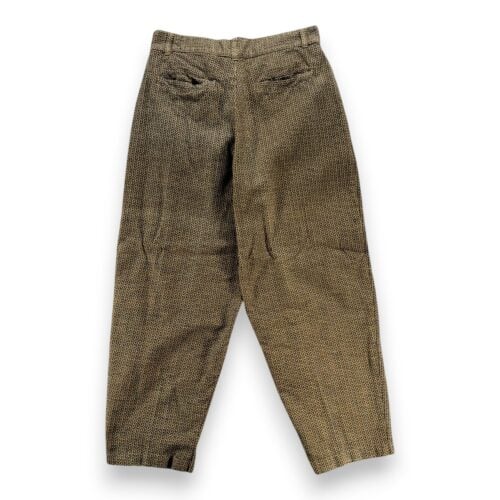 Vintage Zeppelin Pants Mens 31×28 Brown Pleated Geometric Cotton 32×34 Tag 90s-2 Vintage Zeppelin Pants Mens 31x28 Brown Pleated Geometric Cotton 32x34 Tag 90s