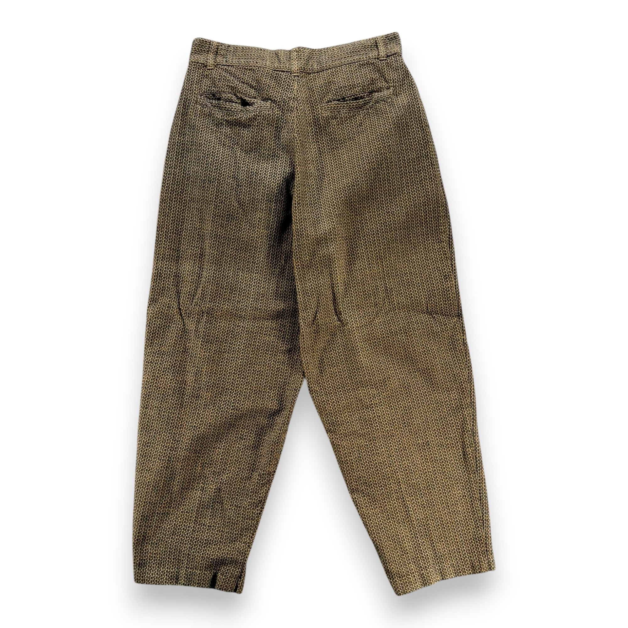 Vintage Zeppelin Pants Mens 31x28 Brown Pleated Geometric Cotton 32x34 Tag 90s-2 Vintage Zeppelin Pants Mens 31x28 Brown Pleated Geometric Cotton 32x34 Tag 90s