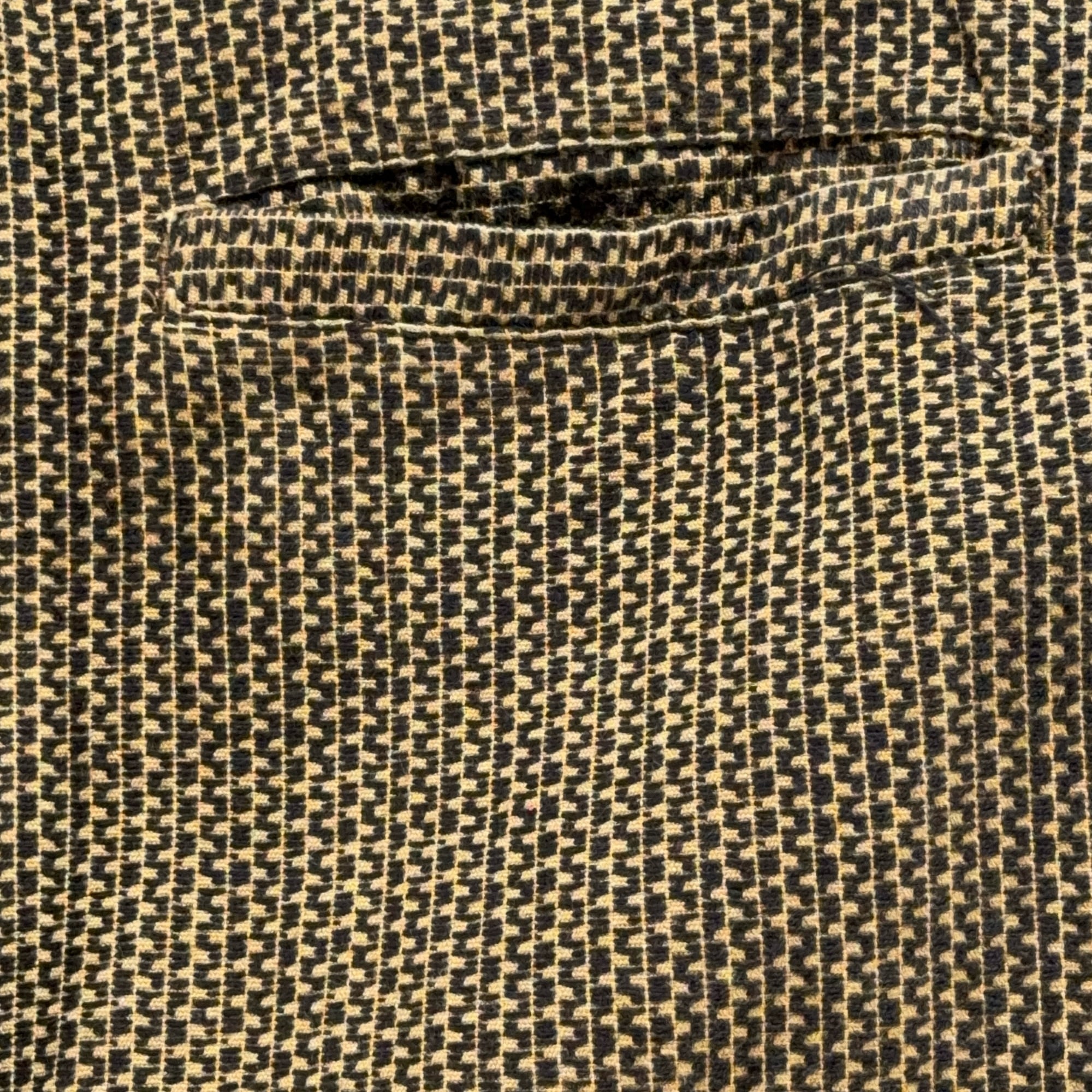 Vintage Zeppelin Pants Mens 31x28 Brown Pleated Geometric Cotton 32x34 Tag 90s-9 Vintage Zeppelin Pants Mens 31x28 Brown Pleated Geometric Cotton 32x34 Tag 90s