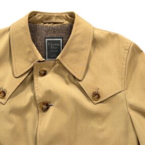Vintage Christian Dior Trench Coat Adult LARGE 40R Brown Belted Wool Lined 80s