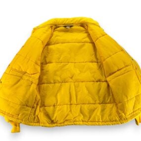 Vintage Swingster Jacket Adult LARGE Yellow Puffer Nylon Quilted USA 70s