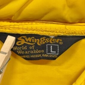 Vintage Swingster Jacket Adult LARGE Yellow Puffer Nylon Quilted USA 70s