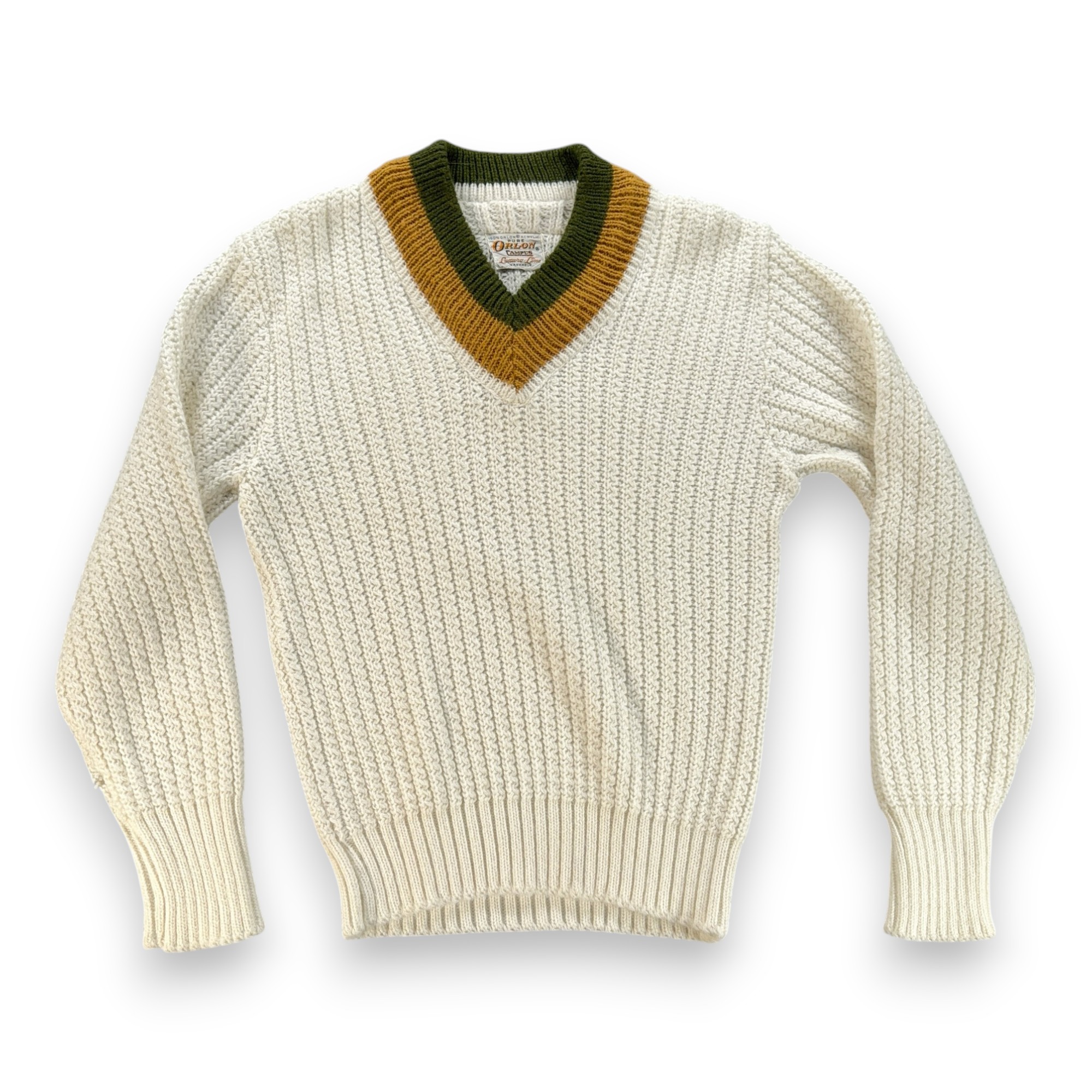 Vintage Campus Sweater Adult SMALL White Orlon Acrylic Cable Knit Tennis USA 60s-1 Vintage Campus Sweater Adult SMALL White Orlon Acrylic Cable Knit Tennis USA 60s