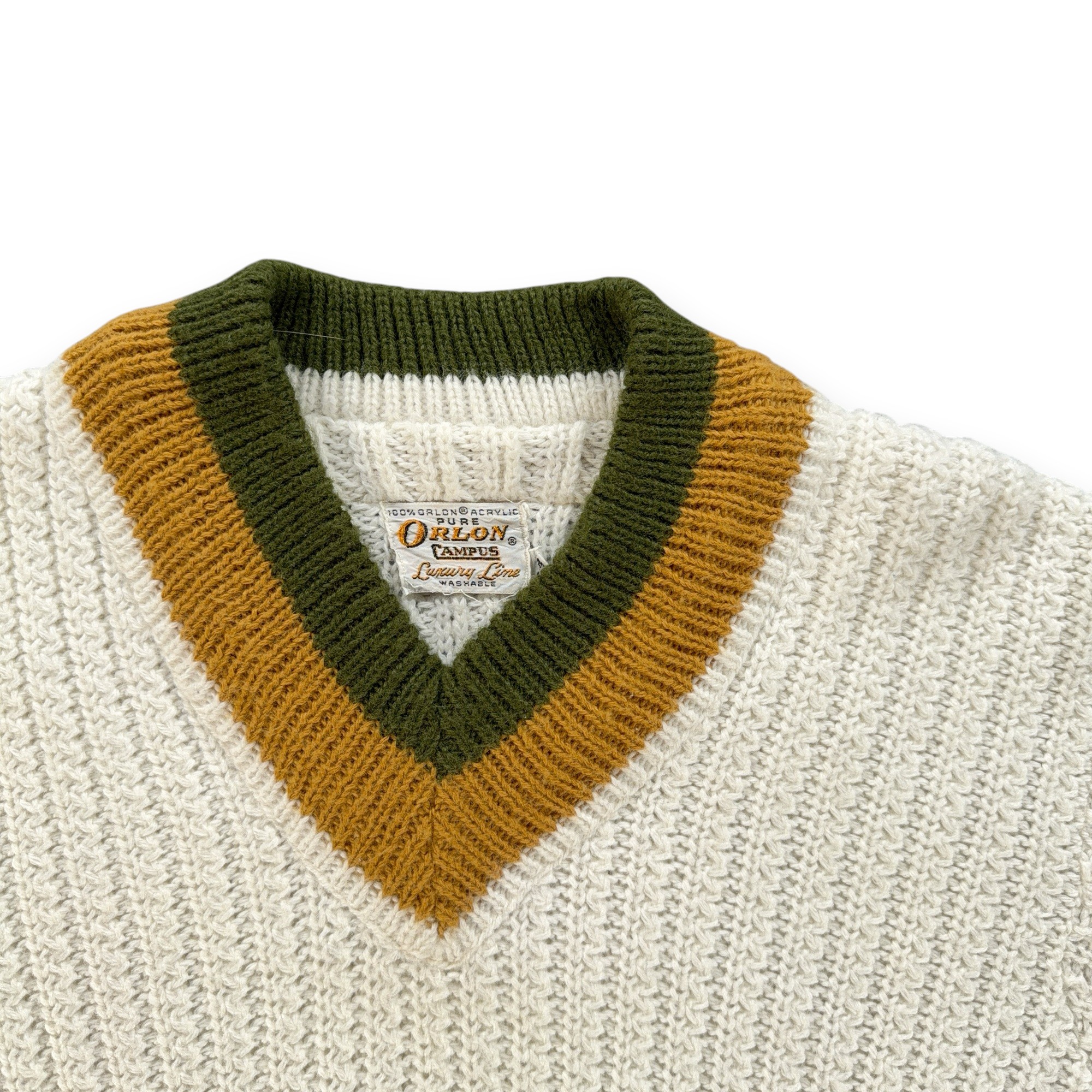 Vintage Campus Sweater Adult SMALL White Orlon Acrylic Cable Knit Tennis USA 60s-2 Vintage Campus Sweater Adult SMALL White Orlon Acrylic Cable Knit Tennis USA 60s