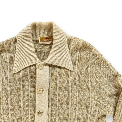 Vintage Jantzen Sweater Adult MEDIUM Brown Cream Collared Cardigan Knit USA 70s-2 Vintage Jantzen Sweater Adult MEDIUM Brown Cream Collared Cardigan Knit USA 70s