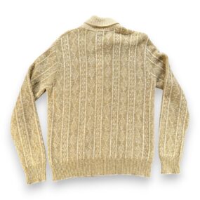 Vintage Jantzen Sweater Adult MEDIUM Brown Cream Collared Cardigan Knit USA 70s