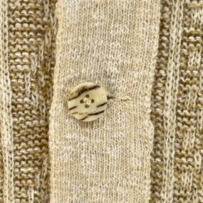 Vintage Jantzen Sweater Adult MEDIUM Brown Cream Collared Cardigan Knit USA 70s