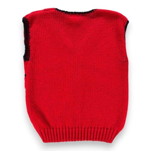 Vintage Sweater Vest Adult LARGE Red Black Gray Acrylic Chunky Cable Knit 80s-2 Vintage Sweater Vest Adult LARGE Red Black Gray Acrylic Chunky Cable Knit 80s