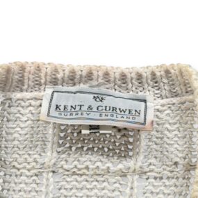 Vintage Kent Curwen Sweater Adult SMALL White Cricket Royal Marines Crest UK 80s