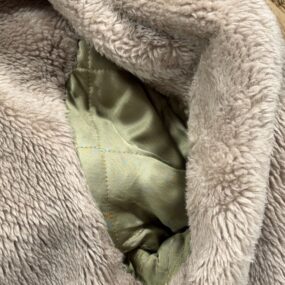 Vintage Penneys Coat Adult LARGE 40 Brown Corduroy Ribbed Collar Lined USA 50s