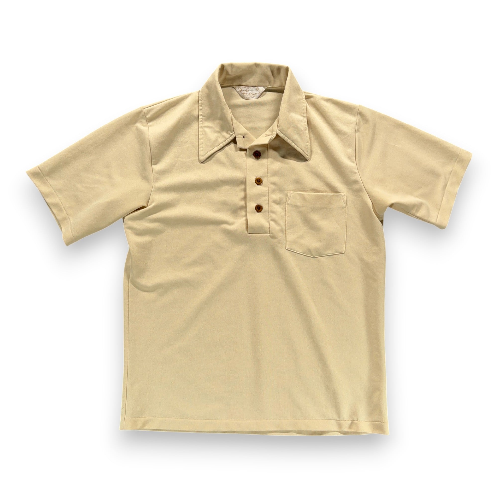Vintage David Harrison Polo Shirt Adult SMALL Brown Disco Poly Pocket 70s-1 Vintage David Harrison Polo Shirt Adult SMALL Brown Disco Poly Pocket 70s