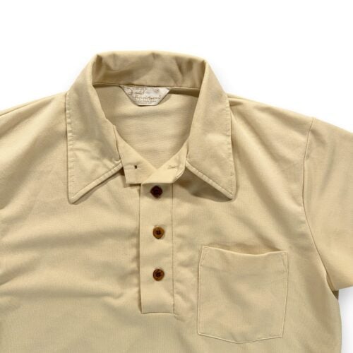 Vintage David Harrison Polo Shirt Adult SMALL Brown Disco Poly Pocket 70s-2 Vintage David Harrison Polo Shirt Adult SMALL Brown Disco Poly Pocket 70s