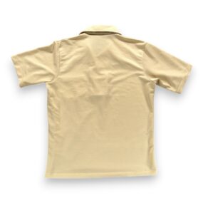 Vintage David Harrison Polo Shirt Adult SMALL Brown Disco Poly Pocket 70s