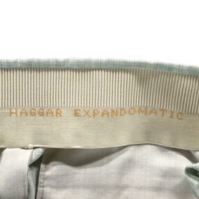 Vintage Haggar Pants Mens 34x30 White Green Plaid Talon Zipper Disco Expando 70s
