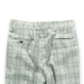 Vintage Haggar Pants Mens 34x30 White Green Plaid Talon Zipper Disco Expando 70s