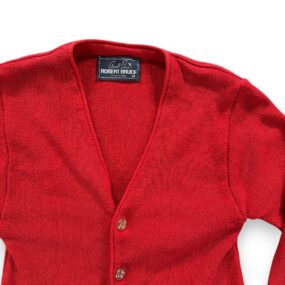 Vintage Arnold Palmer Sweater Adult XS Red Robert Bruce Cardigan Knit USA 80s