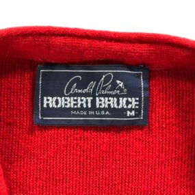 Vintage Arnold Palmer Sweater Adult XS Red Robert Bruce Cardigan Knit USA 80s