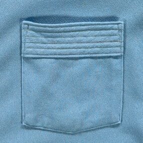 Vintage Arrow Disco Shirt Adult MEDIUM Blue Crepe Polyester Contrast Stitch 70s