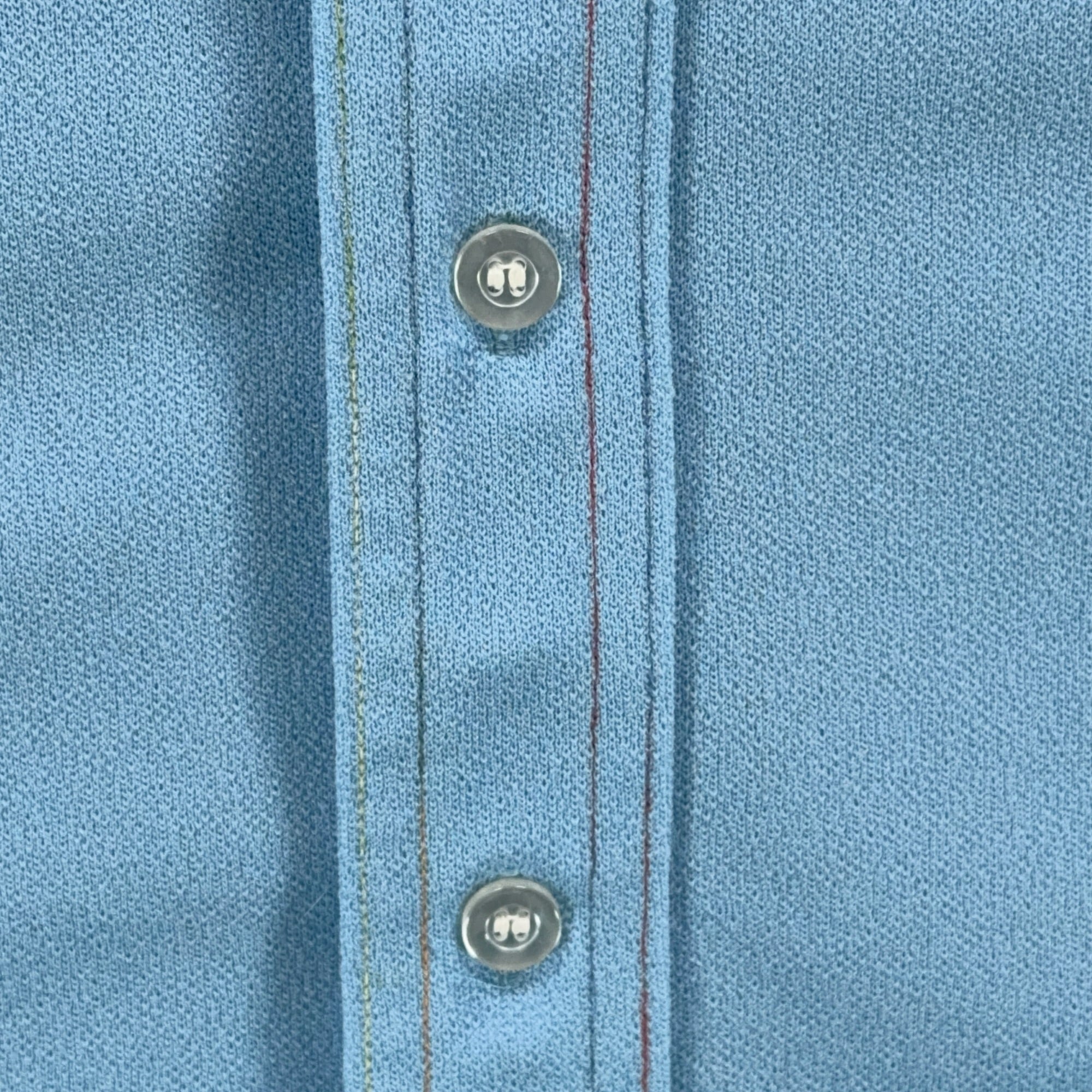 Vintage Arrow Disco Shirt Adult MEDIUM Blue Crepe Polyester Contrast Stitch 70s-5 Vintage Arrow Disco Shirt Adult MEDIUM Blue Crepe Polyester Contrast Stitch 70s