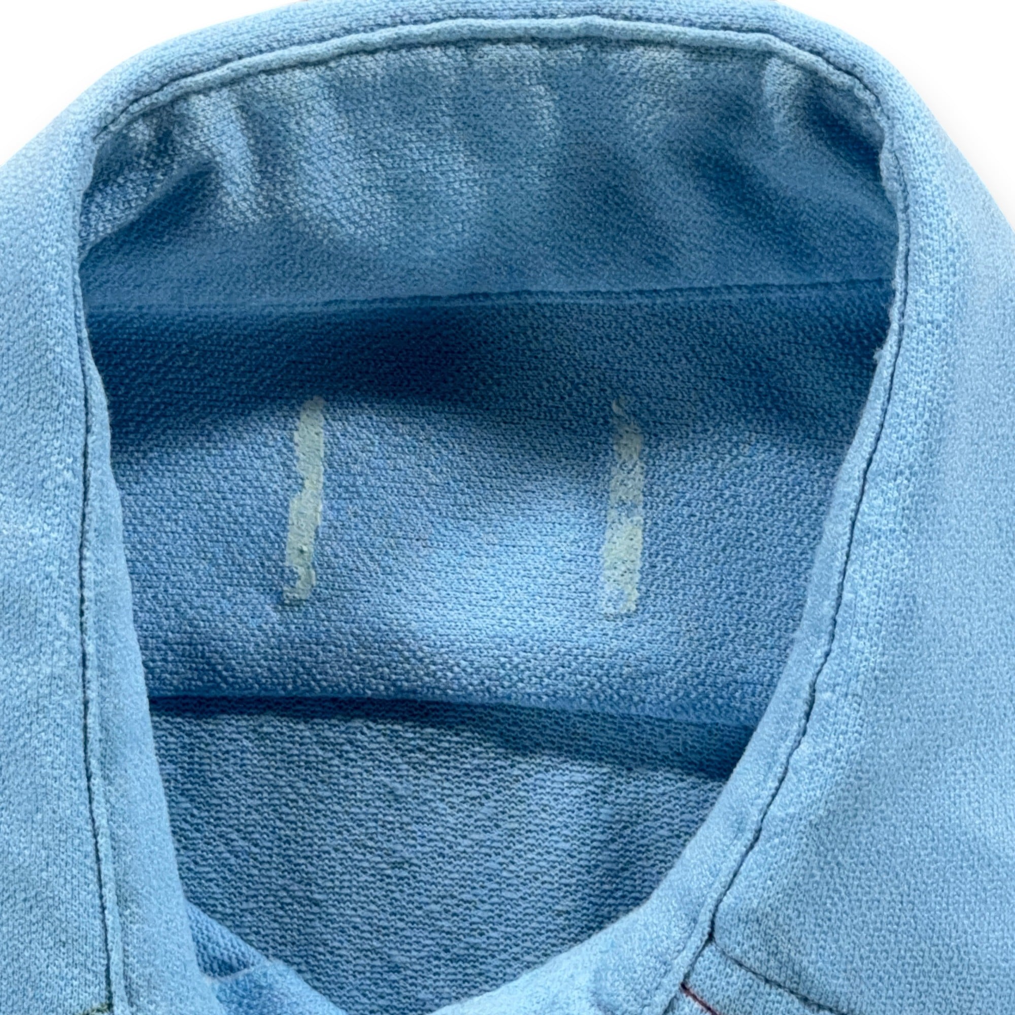 Vintage Arrow Disco Shirt Adult MEDIUM Blue Crepe Polyester Contrast Stitch 70s-7 Vintage Arrow Disco Shirt Adult MEDIUM Blue Crepe Polyester Contrast Stitch 70s
