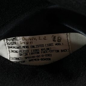 Vintage DSCP Pea Coat Adult 46L Black Wool Satin Navy Military Overcoat USA Y2K
