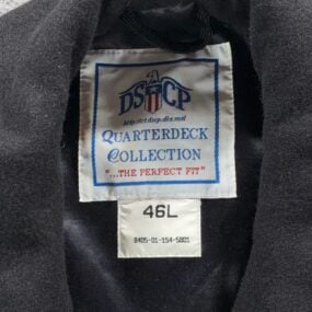 Vintage DSCP Pea Coat Adult 46L Black Wool Satin Navy Military Overcoat USA Y2K