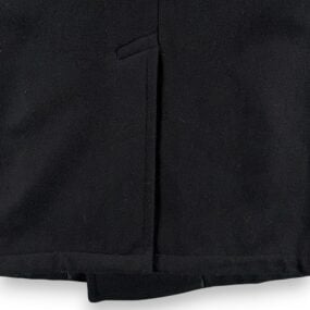 Vintage DSCP Pea Coat Adult 46L Black Wool Satin Navy Military Overcoat USA Y2K