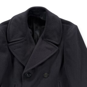 Vintage Pembroke Coat Adult 38L Black Wool Peacoat Navy Anchor Military USA 70s