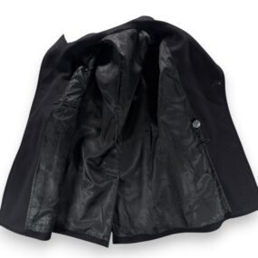 Vintage Pembroke Coat Adult 38L Black Wool Peacoat Navy Anchor Military USA 70s