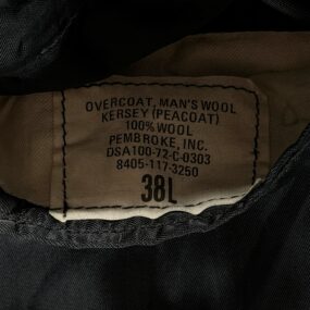 Vintage Pembroke Coat Adult 38L Black Wool Peacoat Navy Anchor Military USA 70s